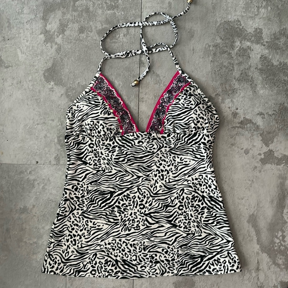 Candie’s Swim animal print tankini top